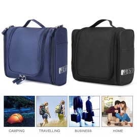 yellowprice Carry On Toiletry Bag Makeup Bag with Capacious Pockets for Travel ALL Season - 2pcs: Black + Navy