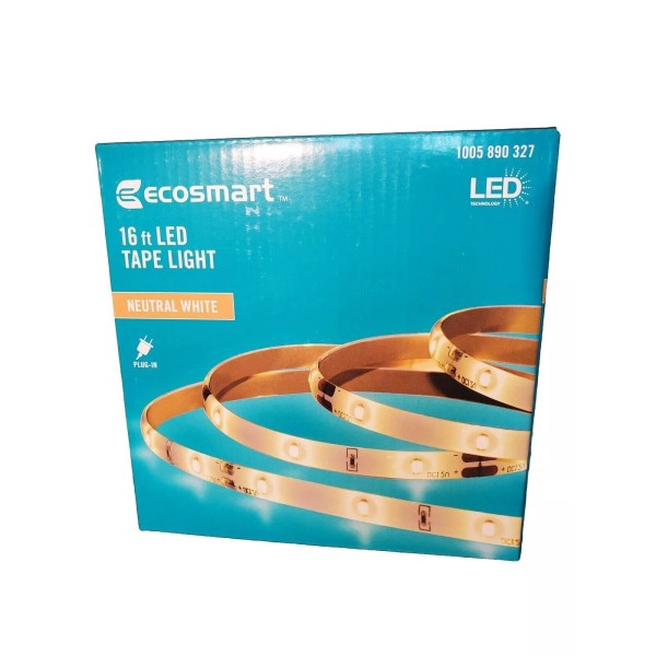 Ecosmart 16 ft. Indoor Neutral White LED Strip Tape Light