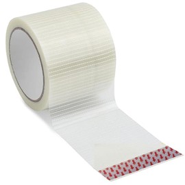 YQkangzhu RV Awning Repair Tape, 3.2 in x 39.4 feet Reinforced Fiberglass Repair Tape, Heavy Duty Filament Strapping, Waterproof Transparent Packaging Tape for Tent, Canvas, Boat Covers