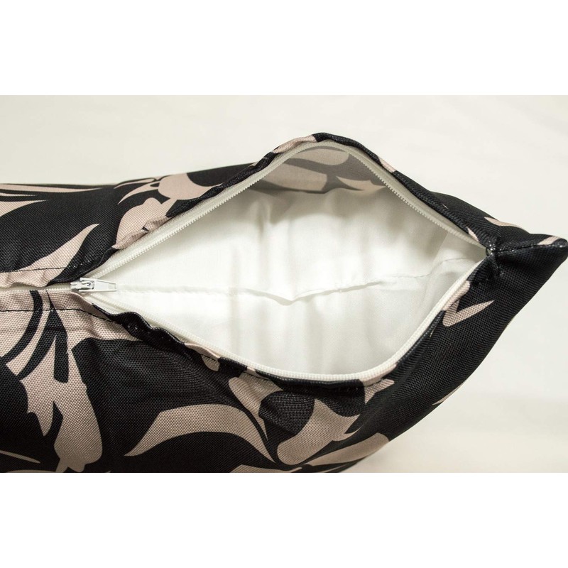 アーリエ(Arie) クッションカバー ブラック 45×45cm 入り乱れるリーフ柄がオシャレ ラム
