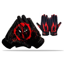 Football Gloves Receiver Ninja Stealth - Battle College Lineman Joker Ninja Stealth Football Gloves Elite Tacky Grip Palms Youth Kids Men Boys