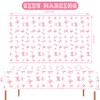 LSJDEER 4 Pack Bow Party Tablecloth - Pink Bow Table