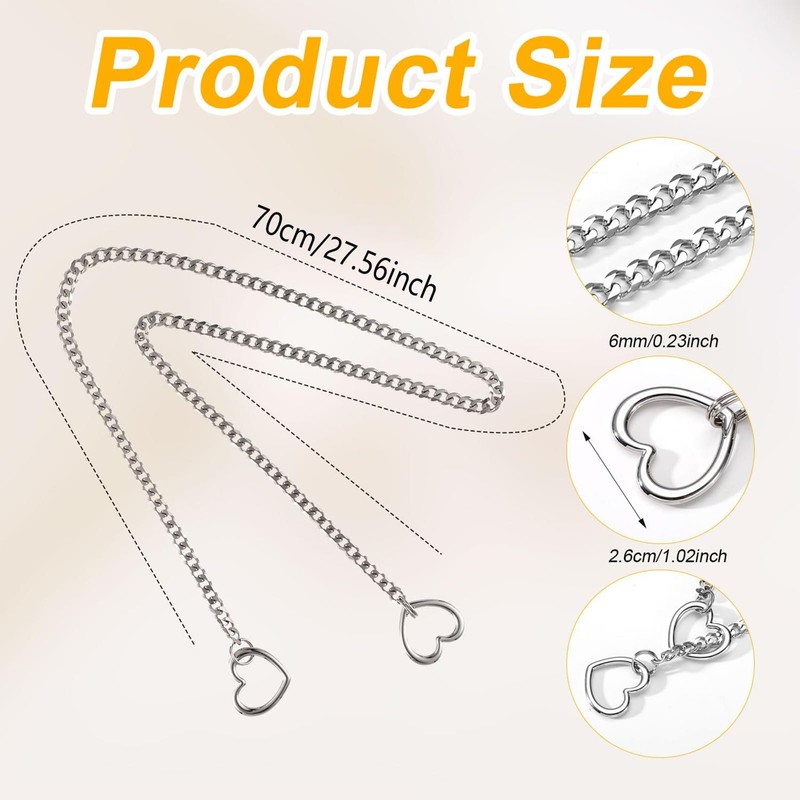 CesmiPSteh Love Shackles Necklace, 70 cm Heart Necklace Women, Heart