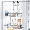 Hanging Shower Caddy Over Door: Silver Rustproof Shower Organizer over