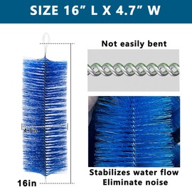 RINOO 10 Packs Fish Pond Filter Brushes Set for Koi Pond Fish Tank Aquarium Water Garden Pond Skimmer Filter Cleaning Brush 16 Inch by 4.7 Inch (Blue)