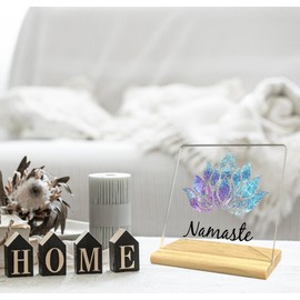 Namaste Acrylic Desk Decorative Sign, Yoga Lover Gifts for Women, Meditation Yoga Room Decor