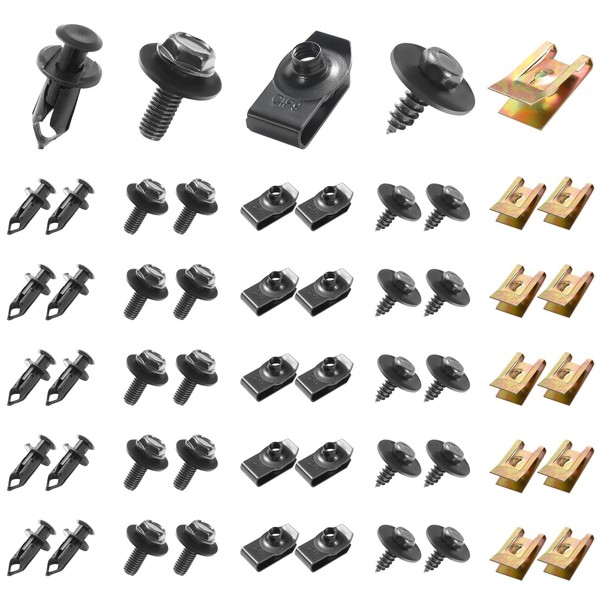 Uolor 100PCS Car Screws and Bolts, Undertray Screws,Auto Body Fender
