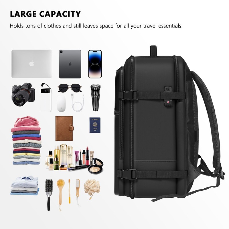 SUOCO Travel Vacuum Backpack with Portable Electric Pump, 45L Carry