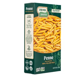 ZENB Plant Based Penne Pasta - Made From 100% Yellow Peas, Gluten Free, Non-GMO & Vegan, 20g Protein & 12g Fiber In Every Serving - (Pack of 3)
