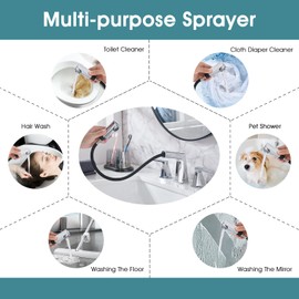 RAINREVIVE 8 Inch Widespread Pull Out Bathroom Faucets 3 Hole, Bathroom Sink Faucets with Pull Out Sprayer, 2 Handle Bathroom Faucets for Sink, Vanity Faucet with Pop Up Drain and Supply Hoses, Chrome