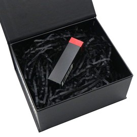 DOTUHAO Crinkle Cut Paper Shred, Black Color Crinkle Paper, Gift Basket Filler, Gift Box Filler Paper Shreds, Raffia Grass great for Gift Wrapping (Black,4OZ)