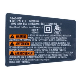 Bosch Parts 1601118L32 Nameplate