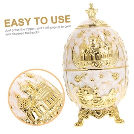 LIFKOME Box Cotton Swab Box Retractable Toothpick Holder Baby Holder Tooth Pick Dispenser Toothpick Dispenser Holder Toothpicks Case Bunny Ears European Style Bracket Zinc Alloy