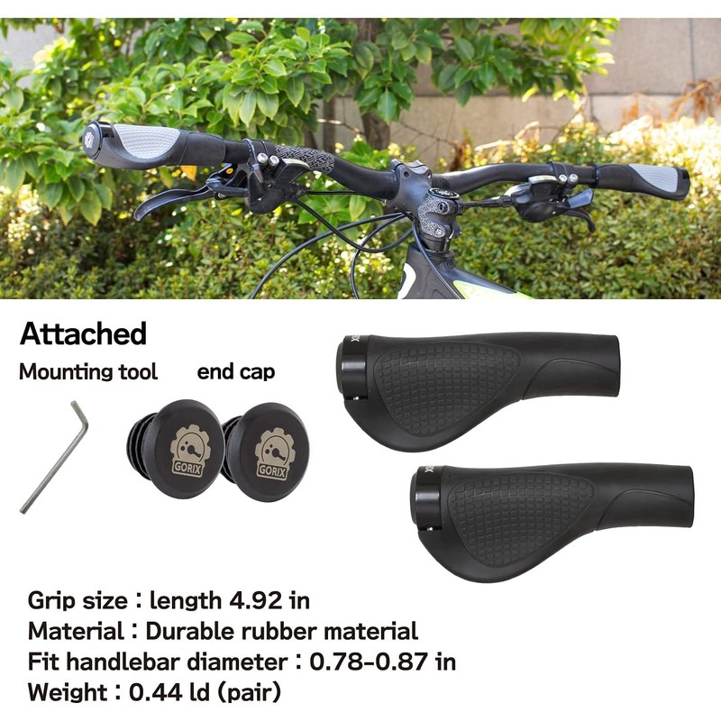 GORIX Bike Ergo Grips Bar End Cycle Lock On Handlebar