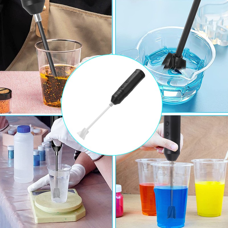 Epoxy Resin Mixer Electric Rechargeable Machine Kit with 2 Paddles