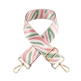 ZOONAI Wide Crossbody Shoulder Bag Strap Shoulder Strap Adjustable Handbag Purse Replacement Belt (Light Pink Green White)