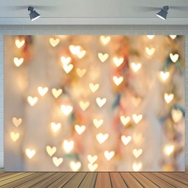 CYLYH 10x8ft Valentine's Day Backdrop Love Heart Bridal Shower Birthday Wedding Party Love Heart Wall Decor Banner Kid Newborn Baby Birthday Party Decor Banner D520