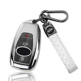 Crosstrek Key Case, Forester Key Cover, Revogue Impreza Smart Key Case, Key Holder, Lightweight, TPU, Scratch Resistant (Silver + Clear)