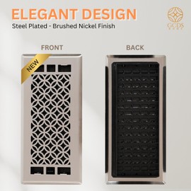 Floor Vent Covers Air Vent Covers, Heavy Duty Floor Vents for Home, Adjustable Airflow Register Vent Cover for Walls and Wood Flooring, Floor Register Cover Air Vents (Satin Nickel Finish), 4x12