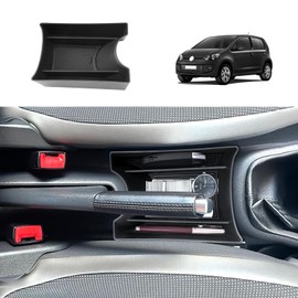 Coleya Centre Console Storage Box Compatible with VW UP/Seat Mii/Skoda Citigo 2013-2024, VW UP Accessories, Centre Armrest Glove Box, Armrest Organiser with Non-Slip Mat (Black)
