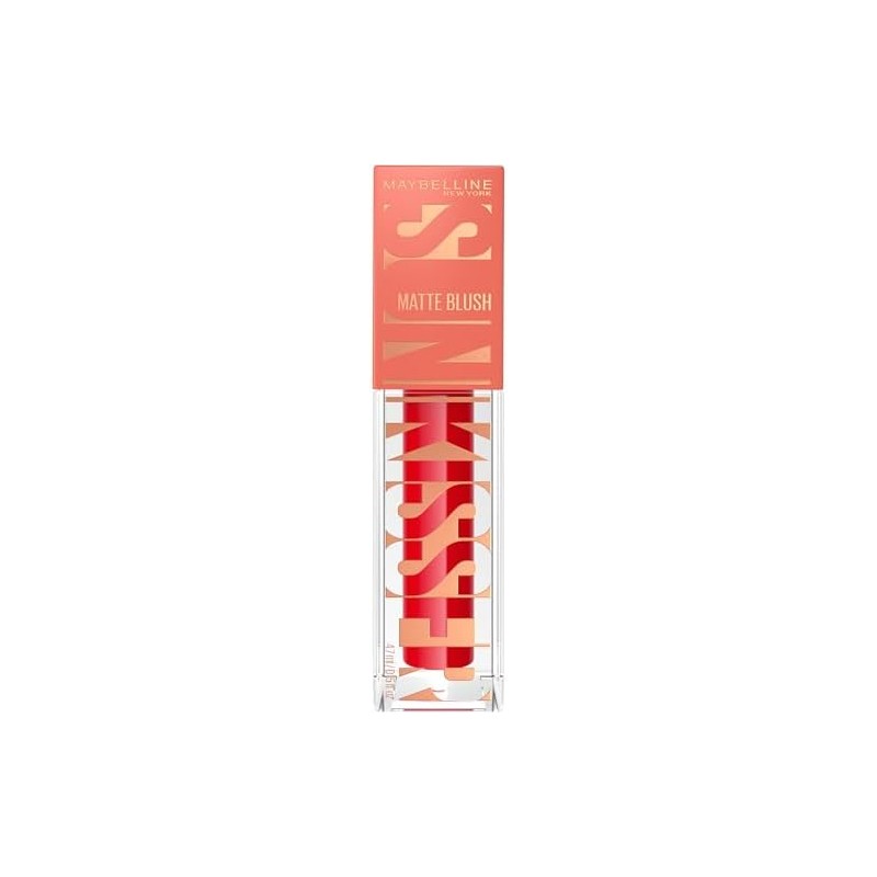 Maybelline SunKisser Rubor Líquido Mate Spicy Red, Efecto Sunglow Rojo