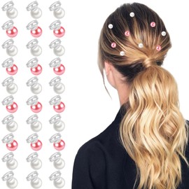 EYEOO 30Pcs Mini Pearl Hair Clips for Women Girls Kids Toddlers Small Cute Pink Hair Styling Barrettes for Curly Fine Thick Thin Hair Bulk White Pearl Hair Decorations Wedding Bridal Hair Accessories