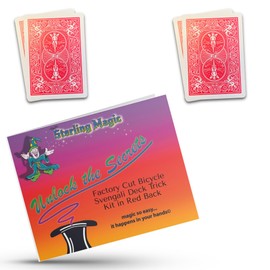 Ted's Sterling Magic Factory Cut Bicycle Svengali Deck Trick Kit in Red Back (Deluxe Edition)
