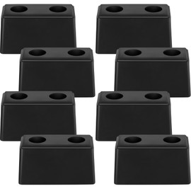 Flutesan 8 Pcs Rubber Bumper Pads 6 x 3.15 x 3 Inch Dock Bumpers Automotive Blocks Rubber Bump Stop Black Guards Dock Buffer for Truck and Trailer Protection, Equipment and Delivery Bays
