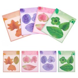FASHEWELRY - 960 hojas de notas adhesivas en forma de hoja, bonito bloc de notas de papel con hojas de papel novedosas, pegatinas para plantas de otoño autoadhesivas, divertidas notas para arañazos