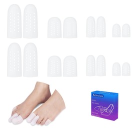 Keroius 8 Pairs Big Toe Protector Gel Hammer Toe Cap Silicone Toe Cover Sleeves with Holes Breathable Toe Sleeves for Blisters Corns Ingrown Toenails Reduce Friction Calluses