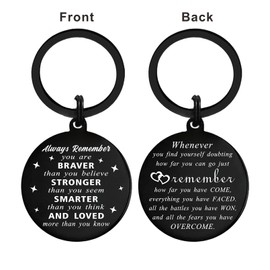 MXRSDF Inspirational Gifts for Teen, Positive Quotes Keychain Boys Girls for Valentines Graduation Birthday Fathers Day, Metal Engraved, Small