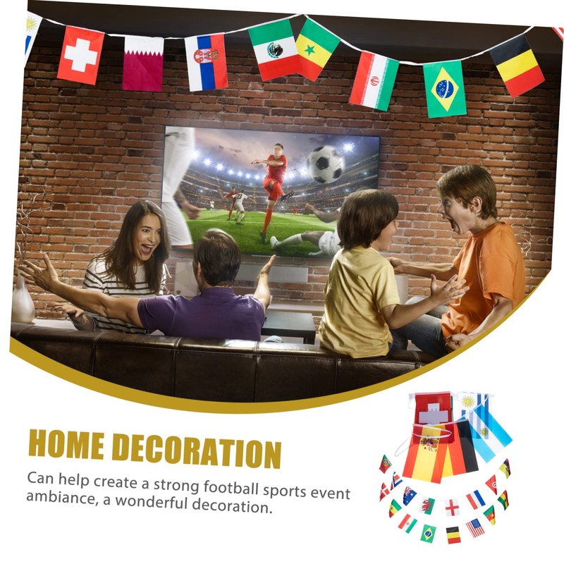 Kisangel 3pcs 32 String International Flags 32 Countries String Flags