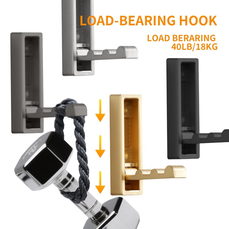 Folding Coat Hooks, Foldable Heavy-Duty Wall Coat Hooks 4 Pack,
