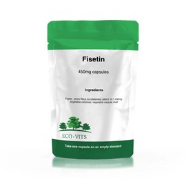 ECO-VITS Fisetin (450mg) 240 CAPS Recyclable Packaging. Sealed Pouch