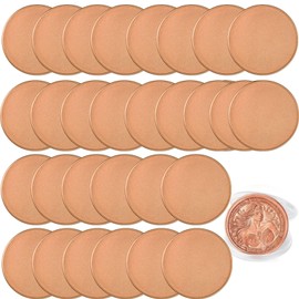 Ciezeical 30PCS 3mm Copper Coin Blanks,40mmThreaded Edged,3mm Thickness Acrylic Protection Box,Challenge Coin Blanks for Engraving,Birthday,Wedding