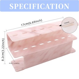 Mekupeu Tweezers Holder Eyelash Extension Supplies Display Stand, 1 Pc (Pink marble-8 holes)