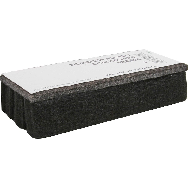 Sparco SPR1 Chalkboard Eraser, All-Felt, Dustless, Black, 6 x 2