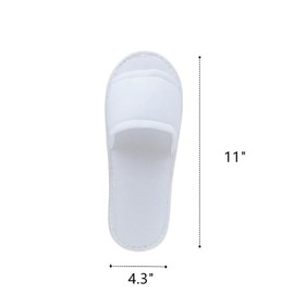 Zentriqlla 20 Pairs White Disposable Slippers, Open Toe SPA Hotel Slipper for Women and Men, Soft Coral Fleece Slippers for Guests, Non-Slip Slipper for Train Travel Home Salon