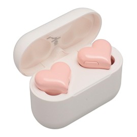 Acouto Heart Shaped Wireless Earbuds Cute Earbuds 5.3 Headphones for Girls Waterproof with Charging Case (Pink)