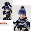 JFAN 3 Piece Knitted Hat Scarf Gloves Set for Children