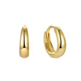 Creolen Silber 925 für Damen Ohrringe Gold Chunky Creolen Hypoallergen Ohrringe für Herren Mädchen Cartilage Helix 10MM Gold