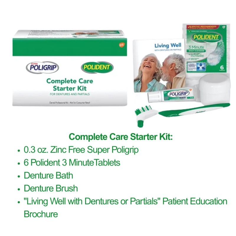 Polident 12-BOX Polident Complete Denture Care Starter Kit For Partial