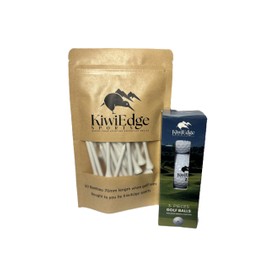 KiwiEdge Sports Golf Balls and Golf Tees pack | Pack contains 3 balls and 30 tees | Golf Gifts and Golf Accessories | Suitable for all ages | Men and Women | For beginners upward