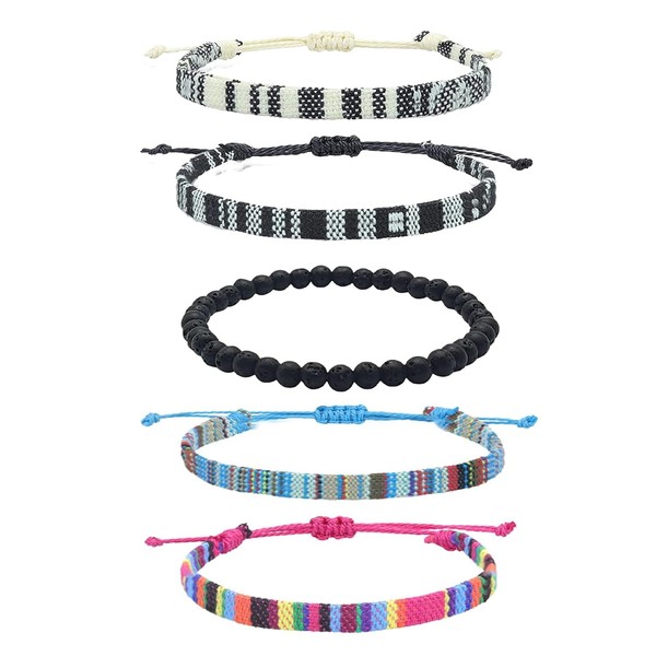 5 Pcs Surfer Beach Bracelet Men Women, Bracelets For Men,