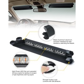 LUMENIX LED Emergency Dash Strobe Lights Bar w/Controller Windshield Visor Safety Warning Traffic Caution Split Lightbar Deck Flashing Light for Volunteer Firefighter Police Vehicles Trucks - Blue