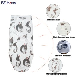 EZ Moms Soft Baby Swaddlers For Newborns Breathable Newborn Swaddle Set Girl Velcro Swaddle Newborn Comfortable Baby Swaddle Wrap Swaddles 0-3 Month 3pcs Baby Girl Swaddle With 3pcs Headbands