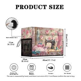 PJHEQOXE Sewing Machine Protective Cover and Table Mat with Small Cylinder and Pocket Durable Waterproof Sewing Supplies For Fits Standard Singer, Brother and Janome Machines Sewing Element