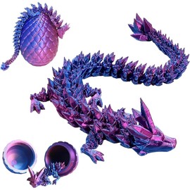 3D Printed Dragon Eggs with Dragon Inside,Easter Gifts for Kids,Easter Eggs for Home Office Decor Birthday Funny Gifts for Adults (Purple)