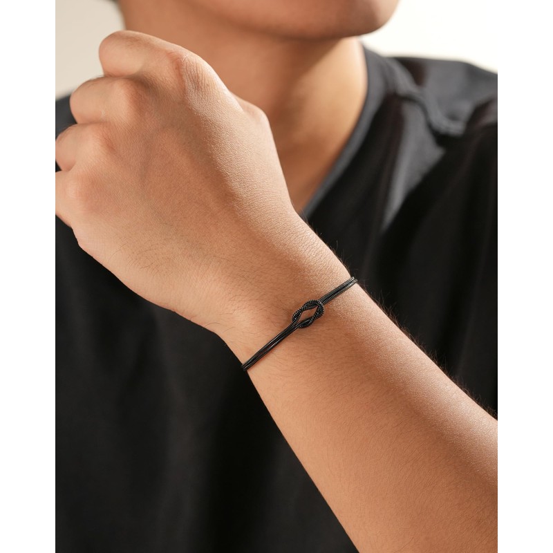 To My Son Bracelet Gifts from Mom Dad, Black Love