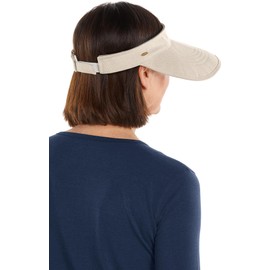 Women's Zip-Off Sun Visor - UPF 50 Sun Protection - Sporty and Travel-Ready - Bel Aire in Natural Modern Herringbone (One Size)
